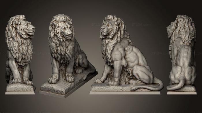 Статуэтки львы тигры сфинксы (Лион де ла Жилеппе, STKL_0220) 3D модель для ЧПУ станка